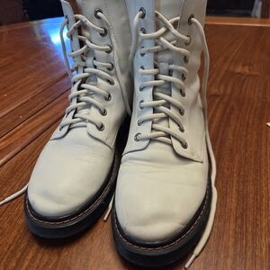 Women's White Combat Boot